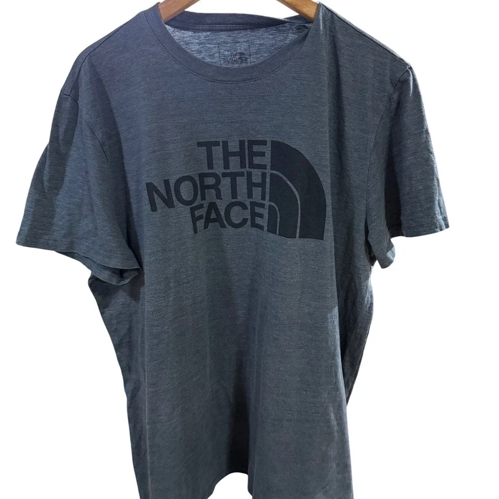 The North Face Mens XL Grey‎ Heather Short Sleeve Graphic Logo T-Shirt Tee